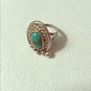 Vintage Silver-Plated Turquoise Ring